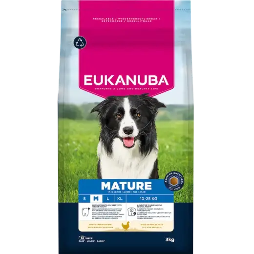 Dry food for dogs - Eukanuba Mature Medium Chicken, 3 KG