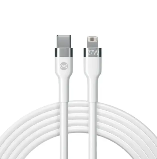 Forever data transfer and charging cable | USB-C to Lightning | 27W | 1m | white