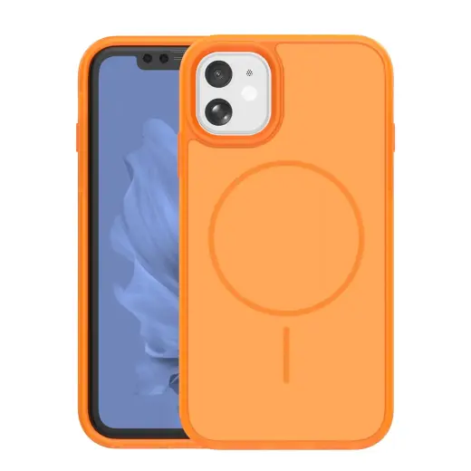 Frame Thin Mag phone case with MagSafe support for iPhone 11 orange