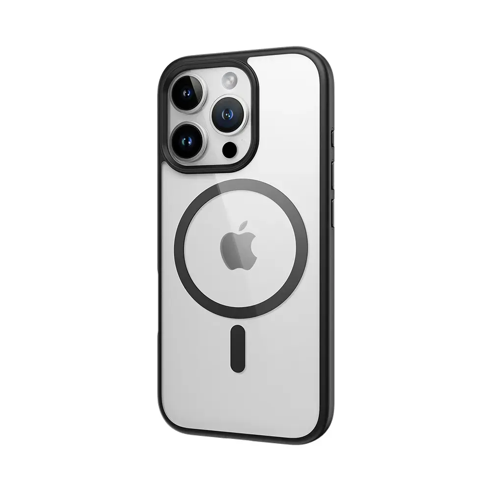 Rock Guard Series Magnetic Case for Iphone 16 Pro transparent-black