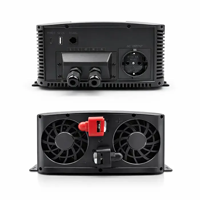 Qoltec Pure Sine Wave Inverter | 12V to 230V | 3000/6000W | LCD | USB | USC-C | Compatible with LiFePO4 GEL AGM