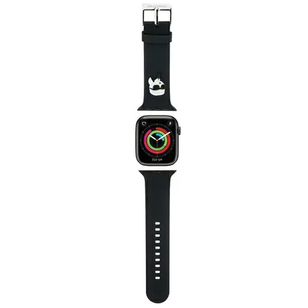 Karl Lagerfeld Pasek KLAWLSLKNK Apple Watch 42|44|45|49mm czarny|black strap 3D Rubber Karl Head