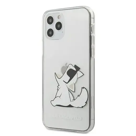 KLHCP12MCFNRC Karl Lagerfeld PC|TPU Choupette Eat Cover for iPhone 12|12 Pro 6.1 Transparent