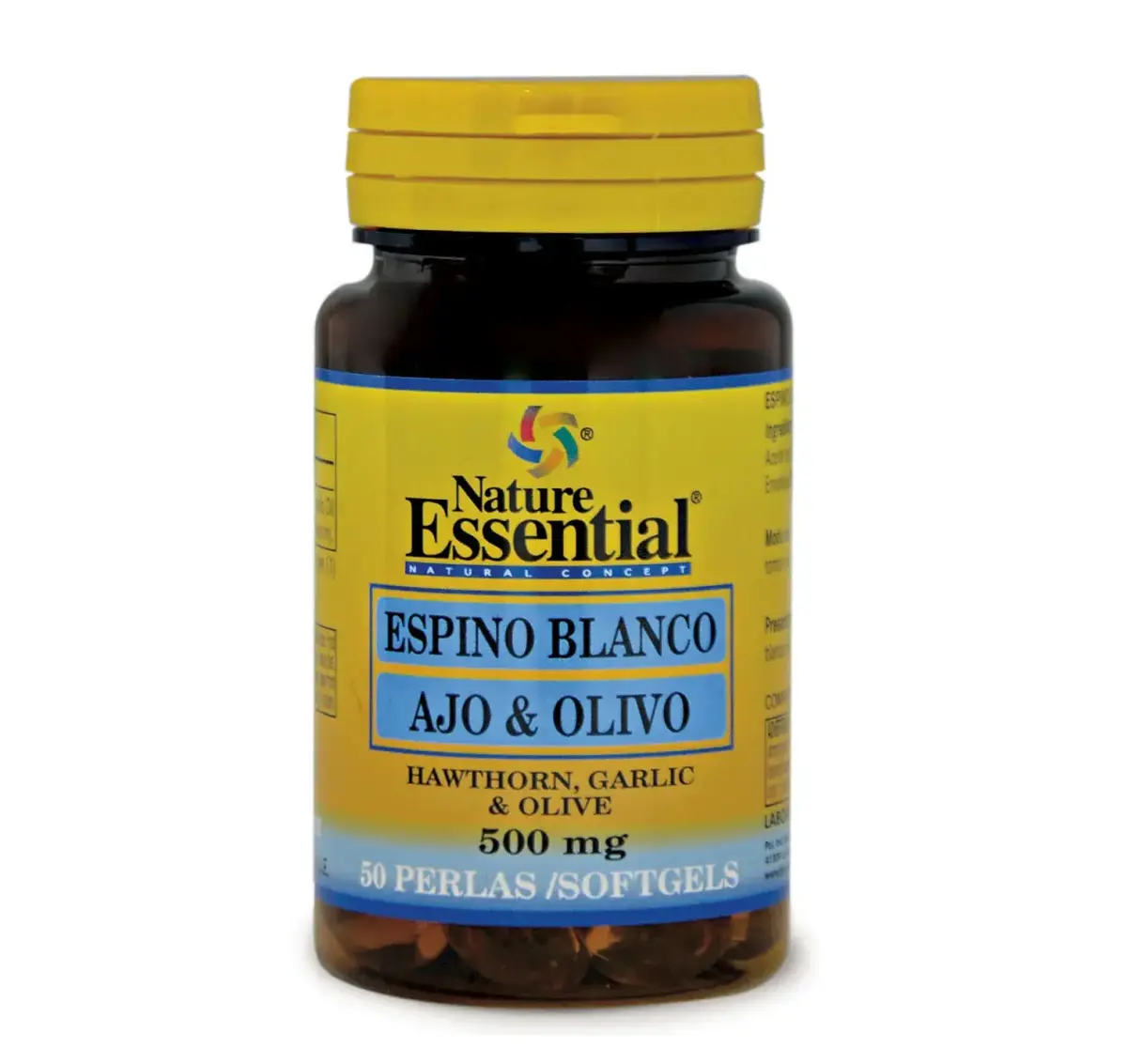 Nature Ess Espino Blanco Ajo Olivo 500 Mg 50 Perlas