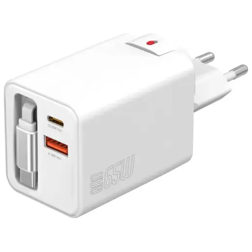 4smarts Flex Jojo tīkla lādētājs | 65W | PD, GaN | USB-C, USB-A | balts