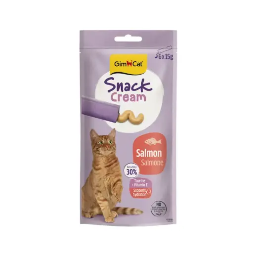 Gardumi kaķiem - GimCat SNACK CREAM SALMON 6 X 15 G