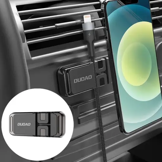Dudao Self Adhesive Magnetic Car Dashboard Cable Organizer Black (F11s)