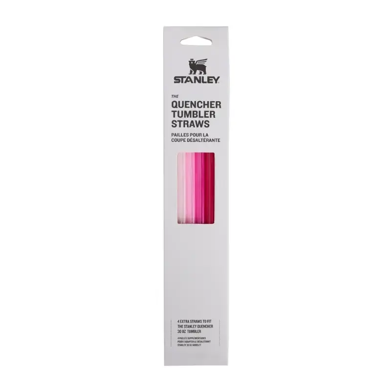 Salmiņu komplekts 4 gab. termokrūzēm The Quencher Travel Tumbler Straws 0,89L rozā