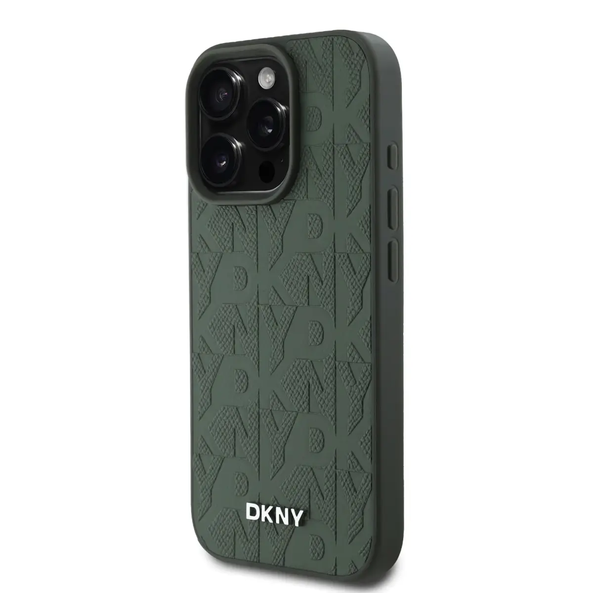 DKNY PU Leather Grid Pattern Magsafe Case for iPhone 16 Pro Max Green