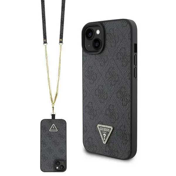 Guess GUHCP15MP4TDSCPK iPhone 15 Plus | 14 Plus 6.7" czarny|black hardcase Crossbody 4G Metal Logo