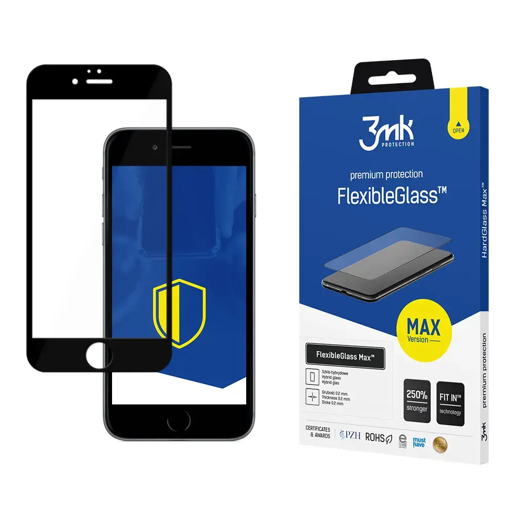 Apple iPhone 6|6s Black - 3mk FlexibleGlass Max™ screen protector