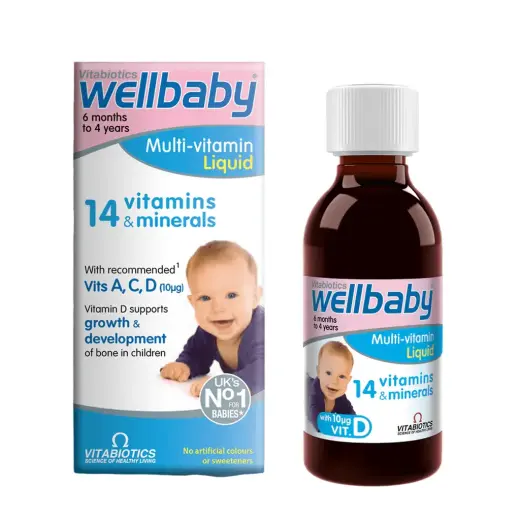 Vitabiotics, Wellbaby, 14 Vitamins & Minerales, Development Of Bones & Muscles, Vitamins, 150 ml