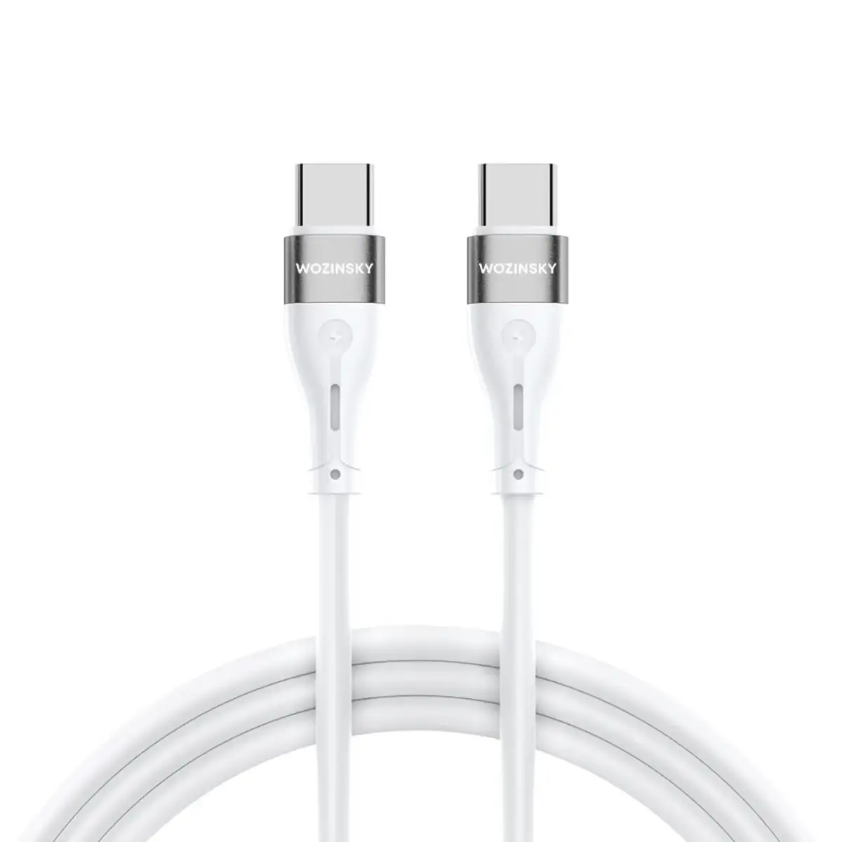 Wozinsky WSTCC2 datu pārraides un uzlādes vads | USB-C uz USB-C | 65W | 2m | balts