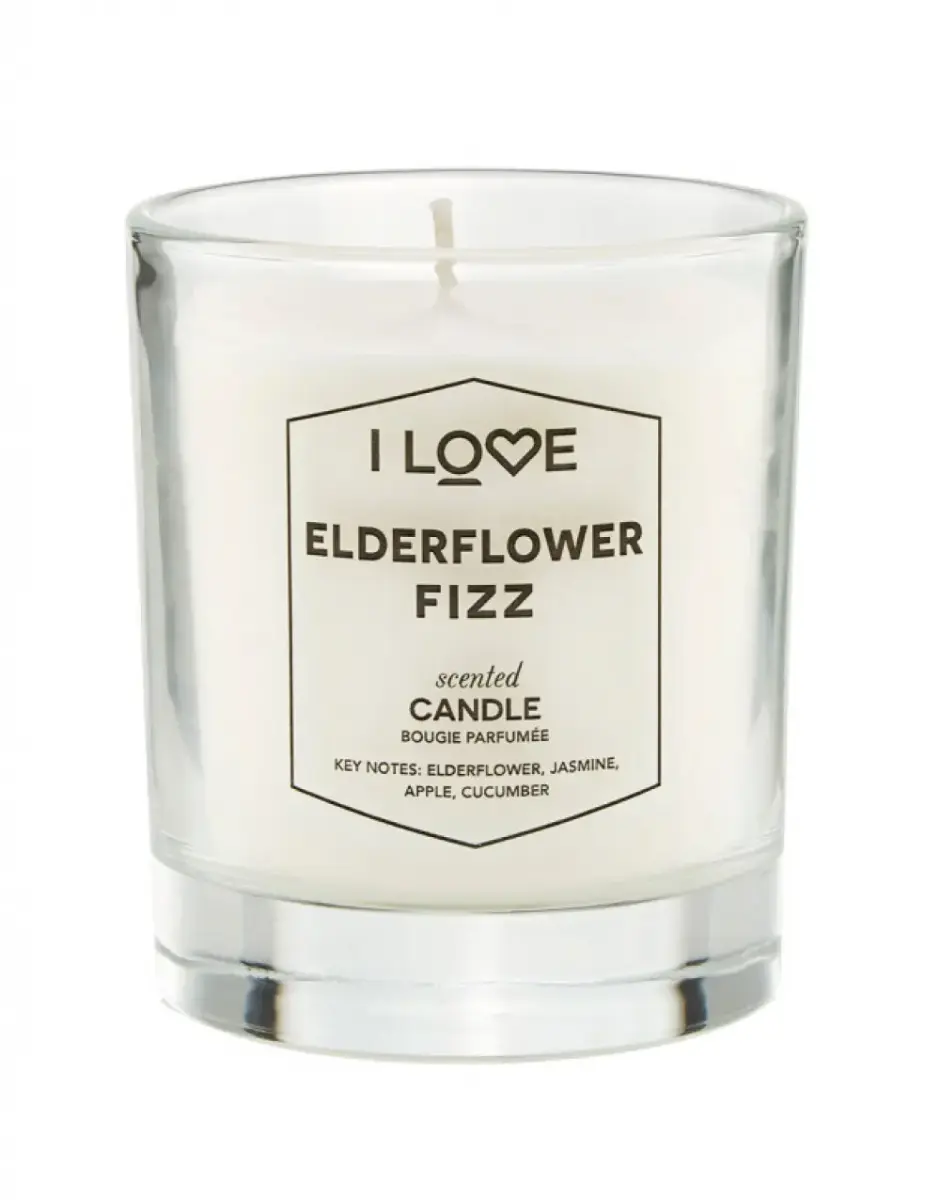 I Love, Elderflower Fizz, Raspberry, Scented Candle, 160 g
