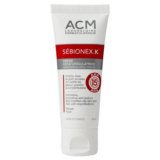 Acm Keratoregulating Cream for Problematic Skin and AHA Acid Content Sébionex K 40 Ml