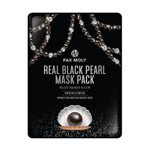 PaxMoly, Real Black Pearl, Anti-Aging, Sheet Mask, For Face, 25 ml