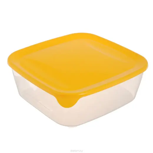 Контейнер для продуктов квадратный 1,7л Fresh&Go желтый