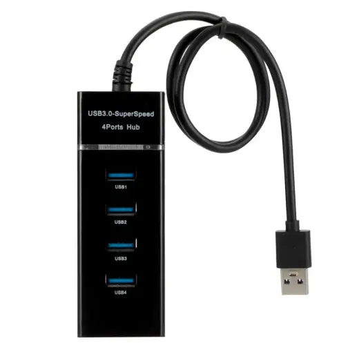 Fusion sadalītājs (habs) USB 3.0 uz 4 x USB 3.0 | 5 Gbps melns