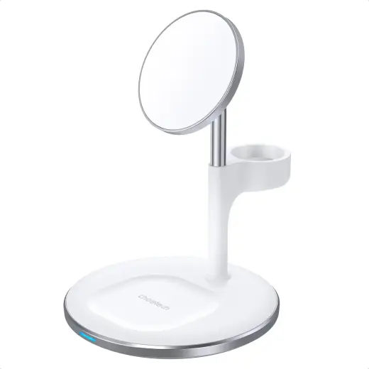 Choetech T586-F 3in1 Magnetic wireless charger station for iPhone 12|13 series,AirPods Pro with iwatch holder white