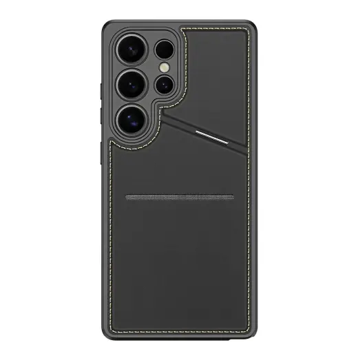 Dux Ducis Rafi II Case for Samsung Galaxy S25 Ultra with Stand and Wallet - Black