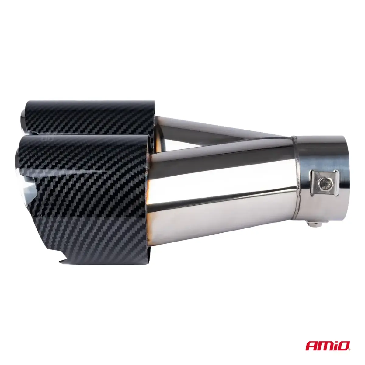 Exhaust silencer tip stainless steel carbon AMIO-04070