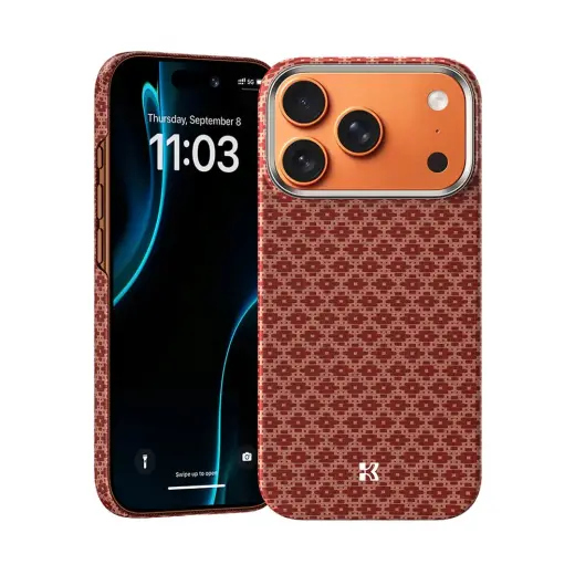 Benks Magnetic Armor Air Armor Grid Kevlar maciņš telefonam iPhone 17 Pro Max oranžs