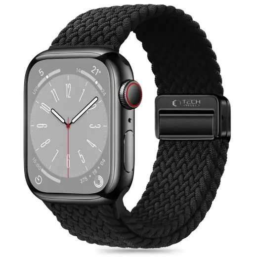 Tech-Protect Nylonmag išmaniojo laikrodžio dirželis Apple Watch 6/7/8/9/10/SE (40/41/42 mm) | nailoninis | juodas