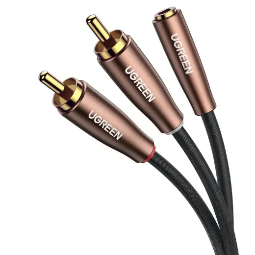 Ugreen audio cable 3,5 mm mini jack (female) - 2RCA (male) 1m brown (AV198 50130)