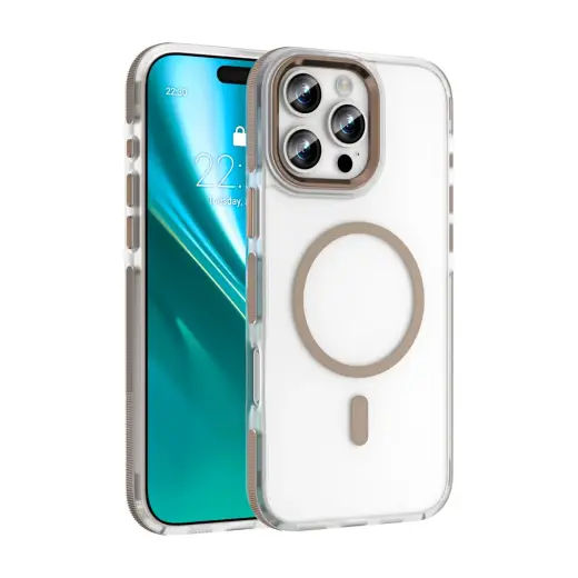 Etteri Icy Mag maciņš ar MagSafe atbalstu telefonam iPhone 16 Pro zelta krāsā