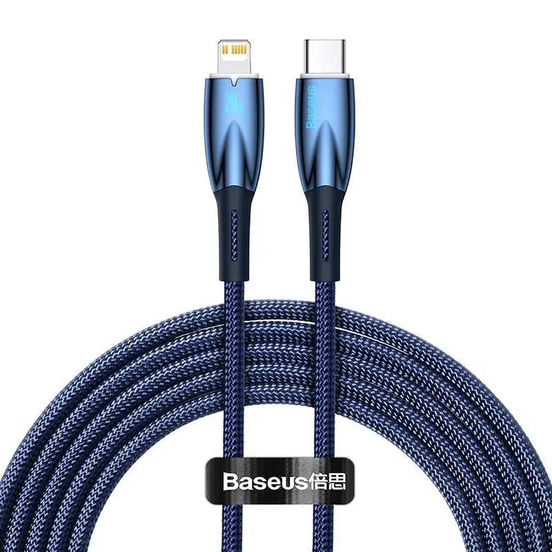 USB-C cable for Lightning Baseus Glimmer Series, 20W, 2m (Blue)