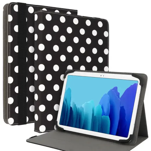 Wonder Canvas Tablet Case 10 inches black polka-dot