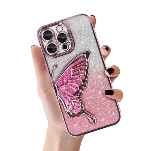 Tel Protect Butterfly Water Case for Iphone 14 pink