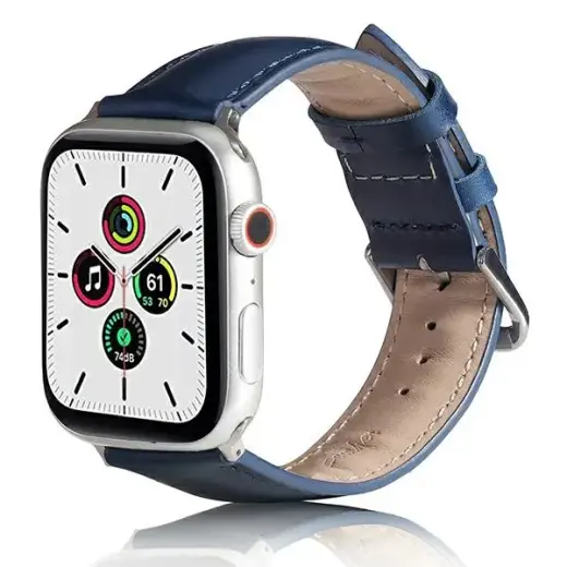 Beline nutikella rihm Apple Watch (38/40/41 mm) jaoks | nahkne | sinine