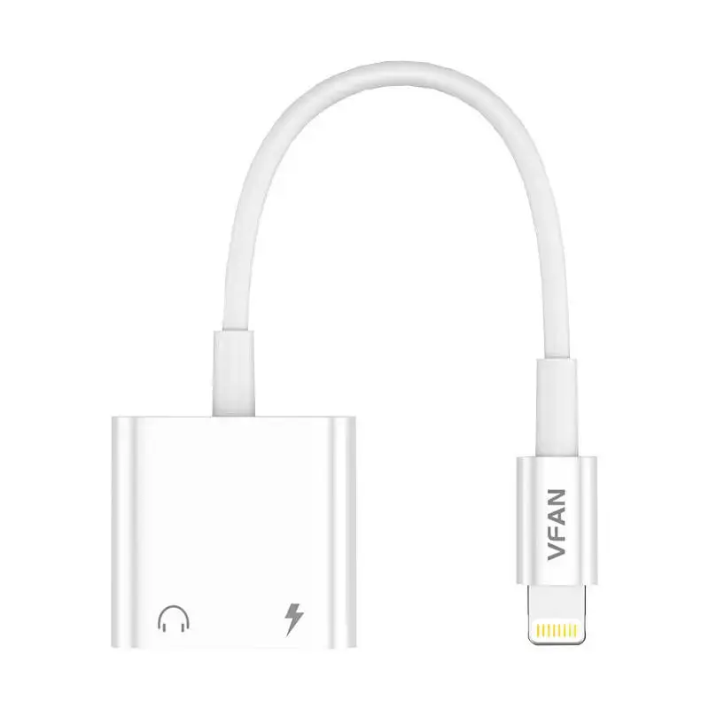 Cable Vipfan L10 Lightning to Lightning + mini jack 3.5mm AUX, 10cm (biały)