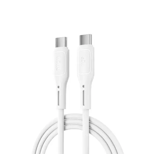 WiWU WI-C043E andmeedastus- ja laadimiskaabel | USB-C kuni USB-C | PD | 30W | valge