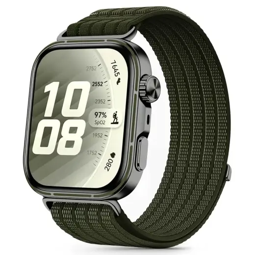 Tech-Protect Nylon išmaniojo laikrodžio dirželis Huawei Watch Fit 3/4/4 Pro/5/5 Pro | nailoninis | žalias