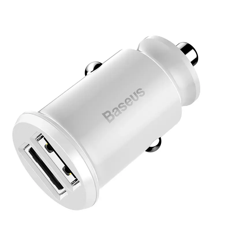 Baseus Grain auto lādētājs | 15.5W | USB-A | balts
