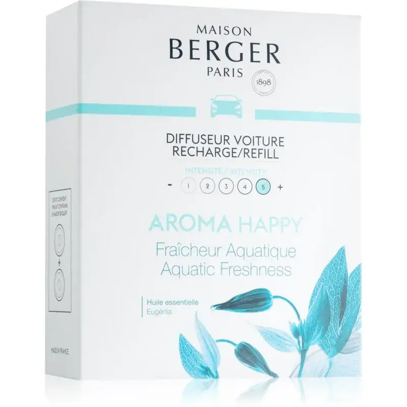 Maison Berger Paris - Aroma Happy Car Diffuser Recharge/Refill ( Aquatic Fresheness ) - NÃ¡hradnÃ NÃ¡plÅ Do DifuzÃ©ru Do Auta