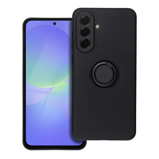 Silicone maciņš ar statīvu telefonam Samsung Galaxy A36 5G (A366) melns