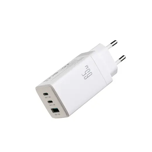 Зарядное устройство Joyroom JR-TG10 | 65W | GaN | USB-C, USB-A | с кабелем USB-C на USB-C в комплекте | белое