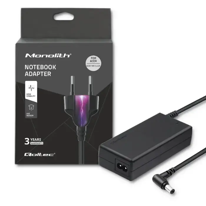 Qoltec Power adapter for laptop Acer | 65W | 19V | 3.42A | 5.5*2.5 | +power cable