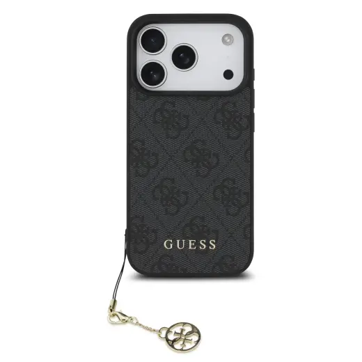 Guess 4G Charm Case for iPhone 17 Pro Tone on Tone Grey