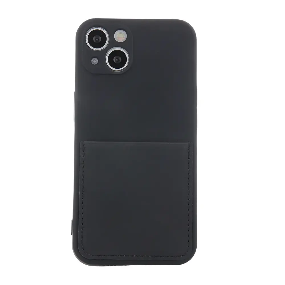 Fusion Card Case silikona aizsargapvalks Apple iPhone 14 melns