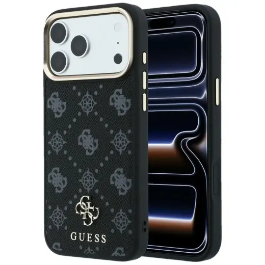 Guess Peony 4G Small Logo maciņš ar MagSafe atbalstu telefonam iPhone 18 Pro | iPhone 17 Pro melns