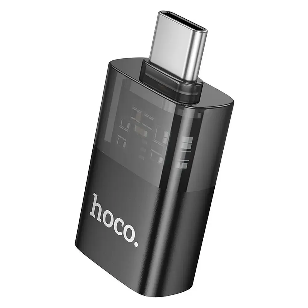 Adapter OTG USB C to USB A Hoco UA36B transparent black