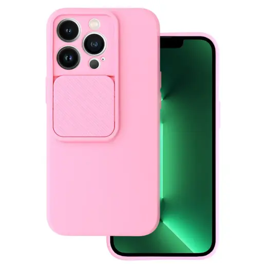 Camshield Soft maciņš telefonam iPhone 13 Pro rozā (ar kameras aizsargu)