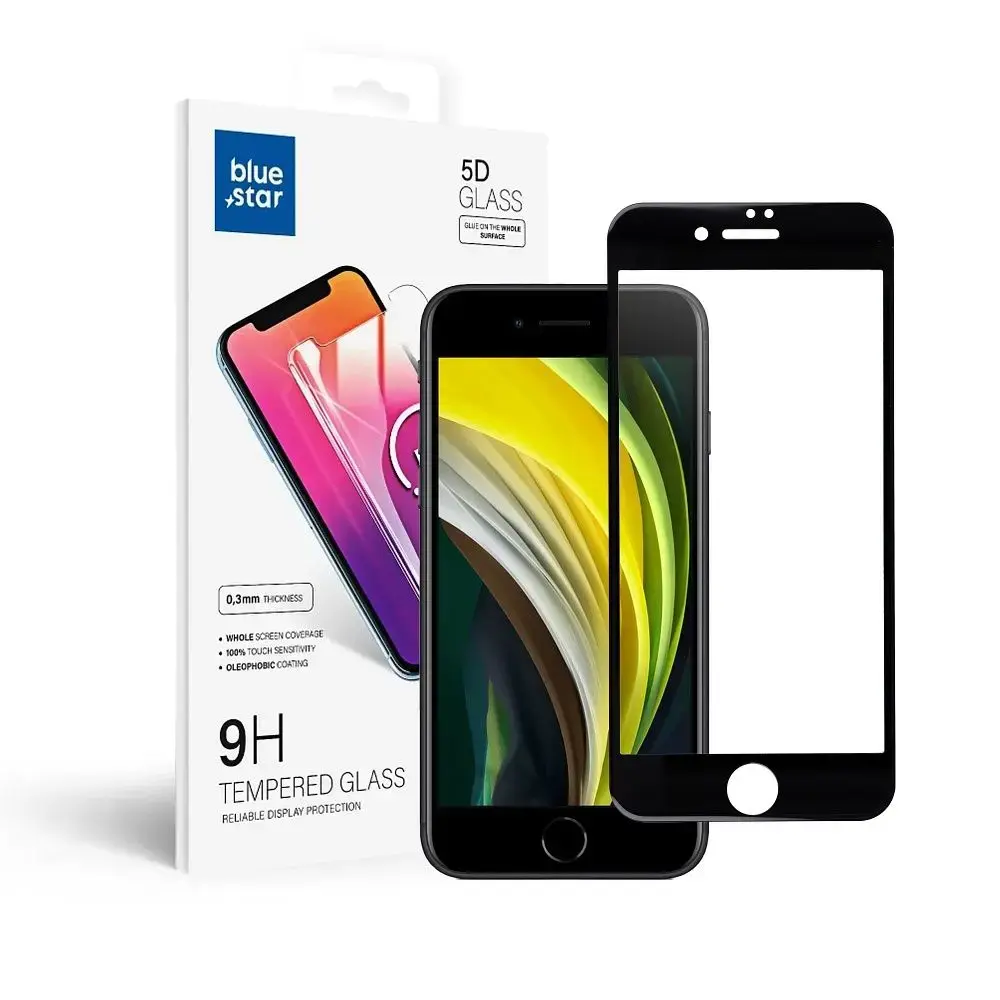 Blue Star 5D aizsargstikls telefona ekrānam iPhone 7 | iPhone 8 | iPhone SE (2020) | iPhone SE (2022)