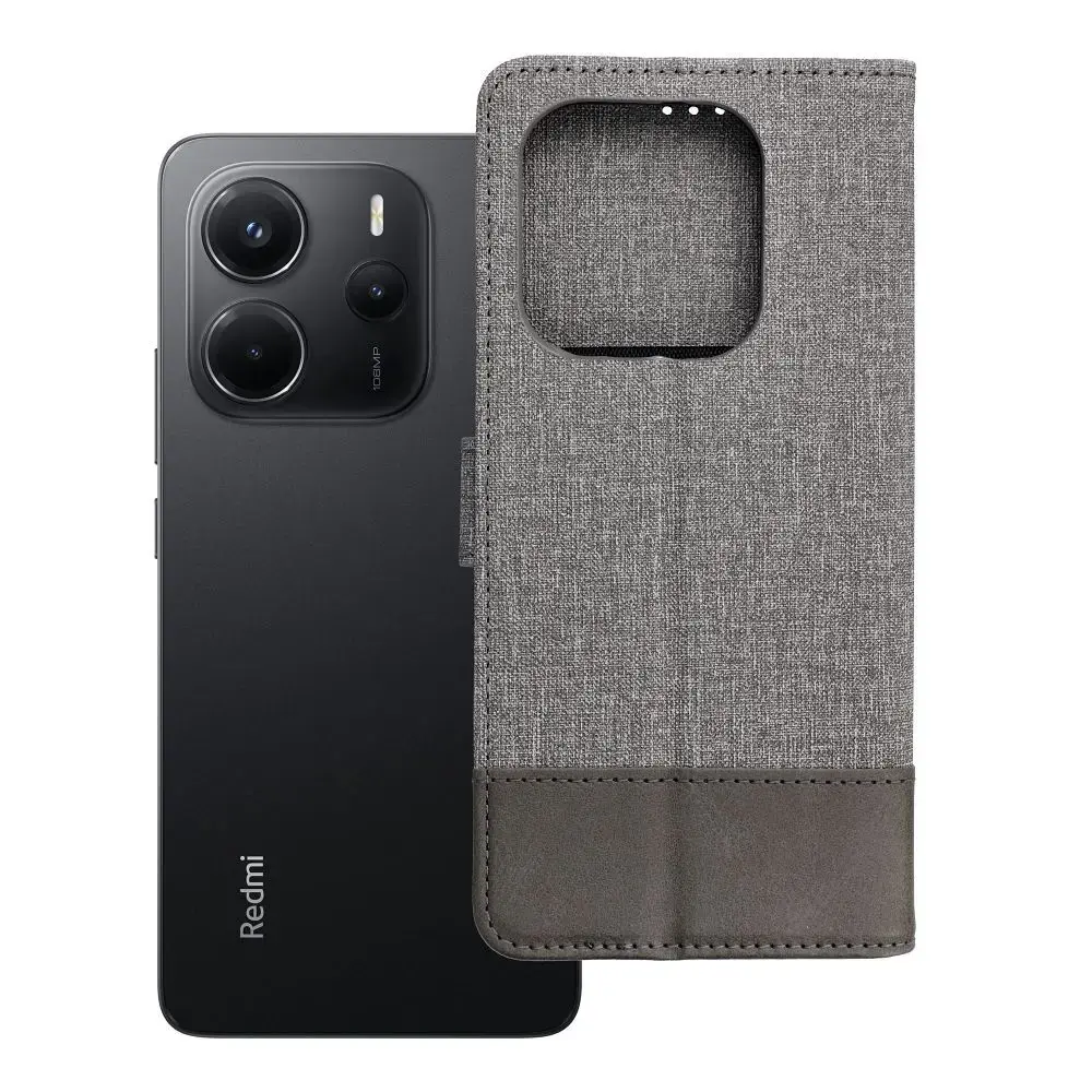 Flip case for Xiaomi Redmi Note 14 4G (GLOBAL - 164,84mm x 78,15mm x 8,16mm) Gomma Book gray