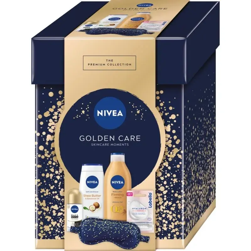 Nivea Golden Care Skincare Moments Gift Set Q10 Firming Tanning Body Lotion 400ml & Shea Butter & Botanical Shower Gel Oil 250 Ml and Antiperspirant
