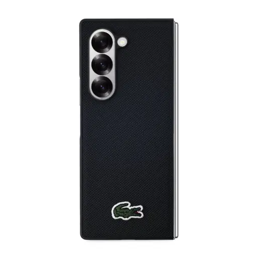 Lacoste Iconic Petit Pique Woven Logo MagSafe Case for Samsung Galaxy Z Fold 6 Black